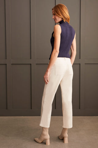 STRETCH CORDUROY STRAIGHT LEG PANTS-Moonstone