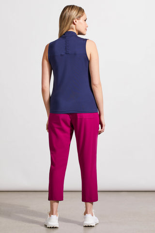 PERFORMANCE UPF 50+ SLEEVELESS MOCK NECK TOP WITH QUARTER ZIP-Jet blue