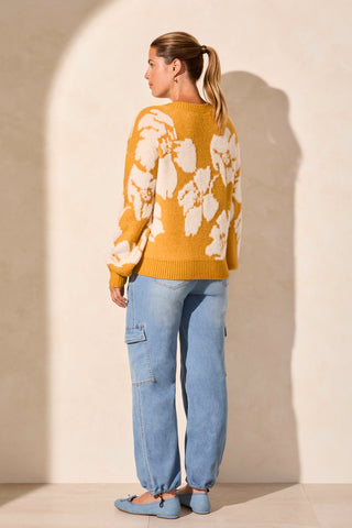 EYELASH YARN CREW NECK SWEATER-Desertsun