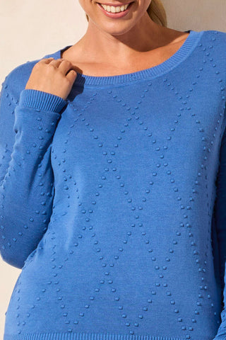 Long Sleeve Crew Neck Sweater With Thumb Holes-Riviera