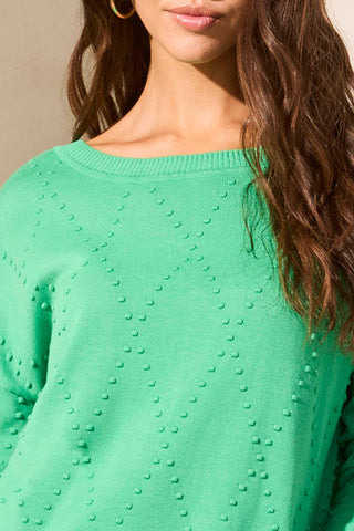 Long Sleeve Crew Neck Sweater With Thumb Holes-Jungle