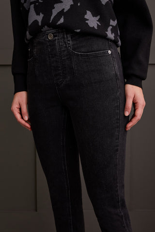 AUDREY ICON PULL-ON ANKLE SKINNY JEANS-Dusty black