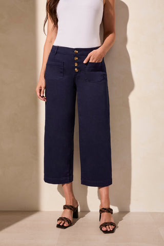 Audrey Comfort Stretch Wide Leg Crop Jeans-Nautical