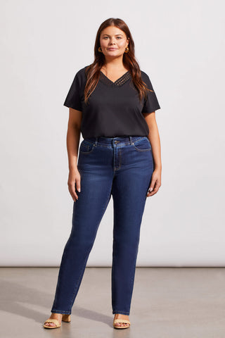 alt view 4 - SOPHIA CURVY STRAIGHT LEG JEANS-Deepocean