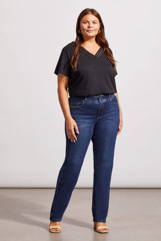 alt view 1 - SOPHIA CURVY STRAIGHT LEG JEANS-Deepocean