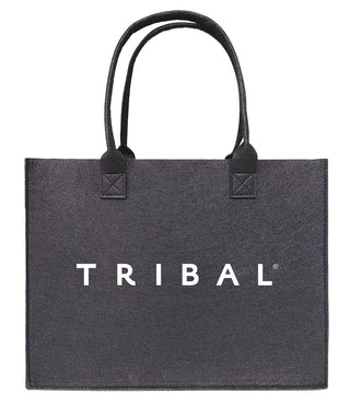 alt view 1 - TRIBAL FELT TOTE BAG-Black/white