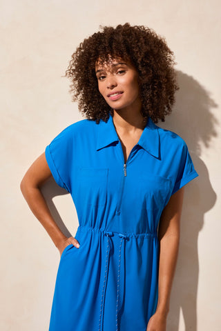 4-Way Stretch Polo Dress With Drawcord-Riviera