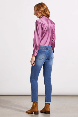 alt view 3 - AUDREY PULL-ON SLIM ANKLE JEANS WITH EMBROIDERY-Blue quartz