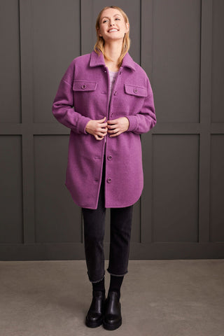 alt view 1 - BOILED WOOL JACKET WITH POCKETS-Grape