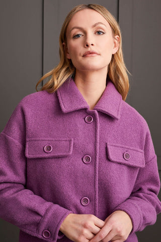 alt view 2 - BOILED WOOL JACKET WITH POCKETS-Grape