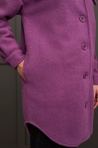 alt view 3 - BOILED WOOL JACKET WITH POCKETS-Grape