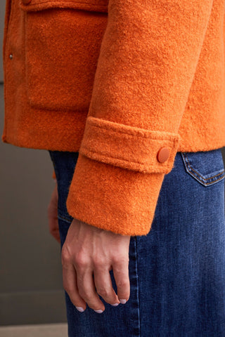 alt view 3 - BOILED WOOL PEACOAT-Burntorange