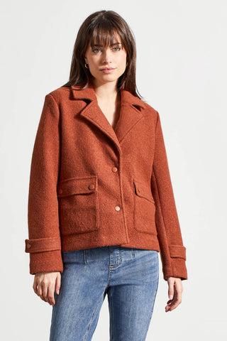 alt view 1 - BOILED WOOL PEACOAT-Marsala