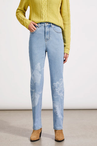 alt view 2 - BROOKE HIGH RISE STRAIGHT ANKLE JEANS-Chalk blue