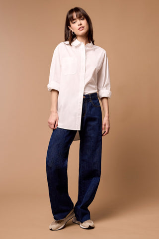 alt view 1 - BROOKE HIGH RISE WIDE TROUSER JEANS-Dk. denim