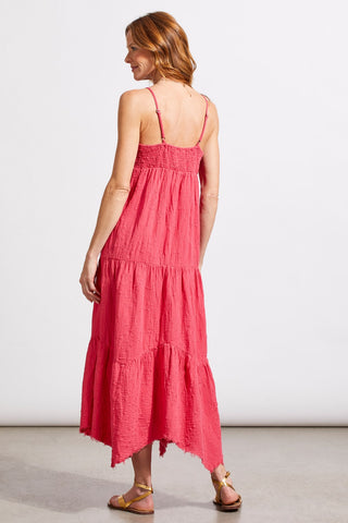 alt view 2 - COTTON HANDKERCHIEF MAXI DRESS WITH ADJUSTABLE STRAPS-Party punch