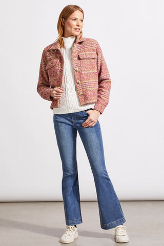 alt view 1 - CROPPED PLAID SHACKET-Ant.rose