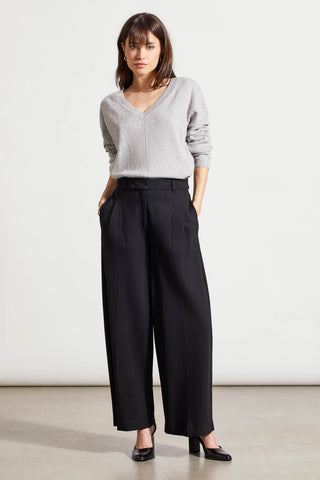 alt view 1 - FLOWY PALAZZO TROUSERS-Black