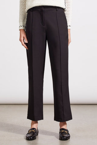 alt view 1 - FLY FRONT TROUSERS WITH PIN TUCKS-Black