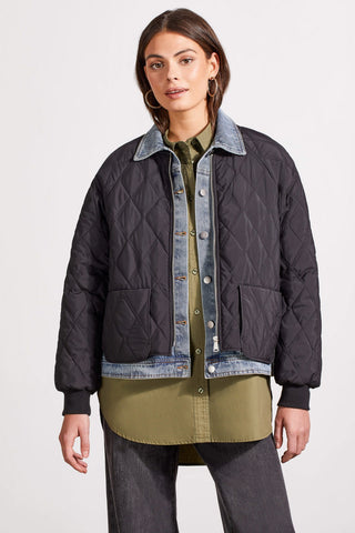 alt view 1 - FOOLER QUILTED BOMBER JACKET-Black