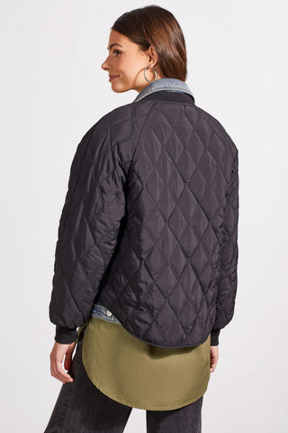 alt view 3 - FOOLER QUILTED BOMBER JACKET-Black