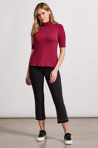 alt view 1 - FRENCH TERRY ELBOW SLEEVE TOP-Port wine