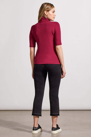 alt view 3 - FRENCH TERRY ELBOW SLEEVE TOP-Port wine