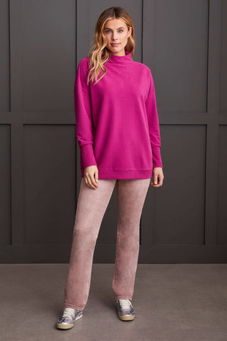 alt view 2 - FUNNEL NECK TUNIC-H deep magenta