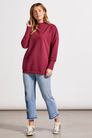 alt view 2 - FUNNEL NECK TUNIC-H. port wine