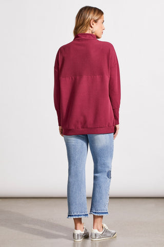 alt view 3 - FUNNEL NECK TUNIC-H. port wine