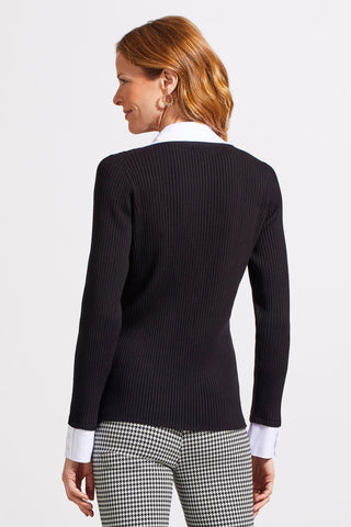 alt view 2 - HENLEY FOOLER SWEATER-Black