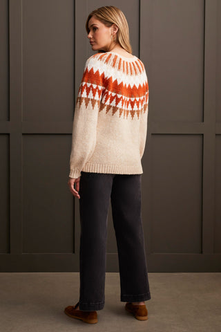 alt view 3 - INTARSIA SWEATER WITH BRASS STUDS-Cream