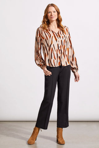 alt view 1 - JACQUARD CHALLIS BUTTON-UP BLOUSE-Dkdesert