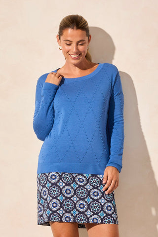 Long Sleeve Crew Neck Sweater With Thumb Holes-Riviera