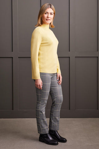 alt view 3 - LONG SLEEVE FUNNEL NECK SWEATER-Celery