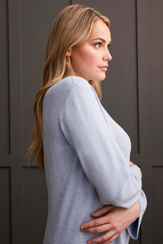 alt view 4 - LONG SLEEVE FUNNEL NECK SWEATER-H.glacier