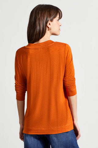 alt view 3 - LONG-SLEEVE V-NECK TOP WITH SIDE SLITS-Dkdesert