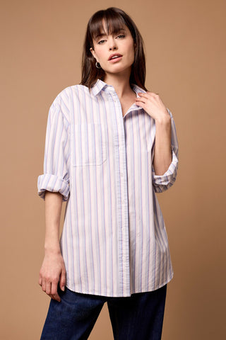 alt view 1 - LOOSE POPLIN SHIRT-Periblue