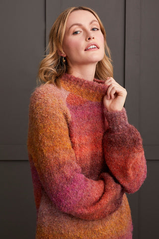 alt view 1 - OMBRE BOUCL√â/ MOCK NECK SWEATER-Bordeaux