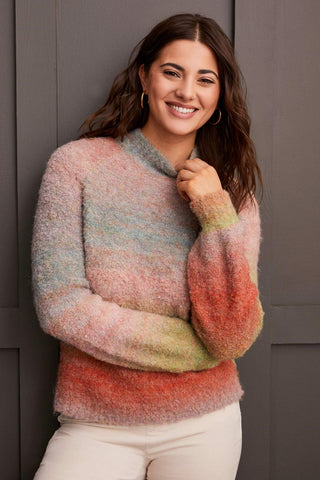 alt view 4 - OMBRE BOUCL√â/ MOCK NECK SWEATER-Orchid