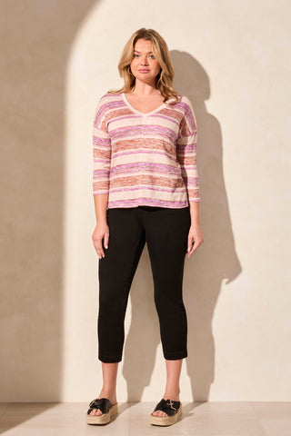 Patterned Two-Way Dolman Top-Orchidsky