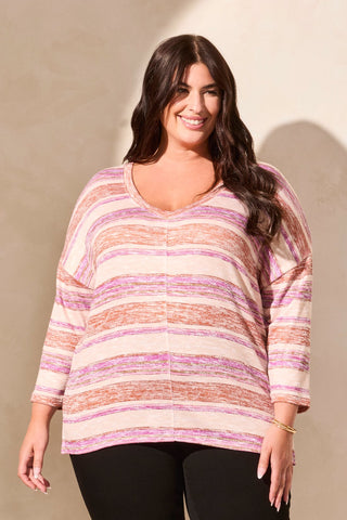 Patterned Two-Way Dolman Top-Orchidsky