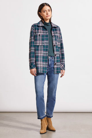 alt view 2 - PLAID SHACKET WITH CHEST POCKET-Alpine green