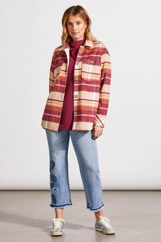 alt view 1 - PLAID SHACKET WITH CHEST POCKET-Cappuccino