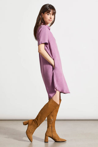 alt view 3 - POP-OVER SHIRT DRESS WITH POCKETS-Grape