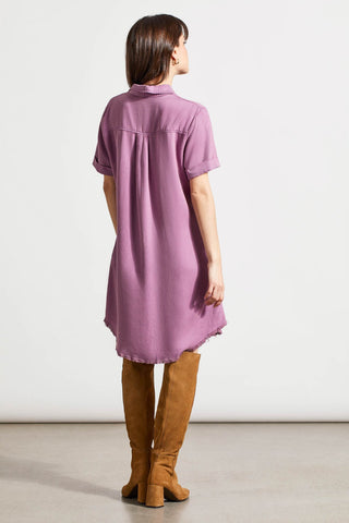 alt view 4 - POP-OVER SHIRT DRESS WITH POCKETS-Grape