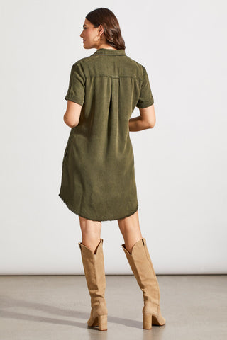 alt view 4 - POP-OVER SHIRT DRESS WITH POCKETS-Olive