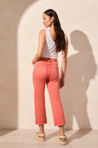 Pull-On Kick Flare Capri-Coralsky