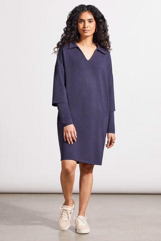 alt view 1 - SCUBA SHIFT POLO DRESS WITH POCKETS-Night sky