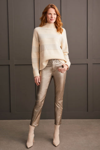 alt view 2 - SHINY MOCK NECK SWEATER-Moonstone